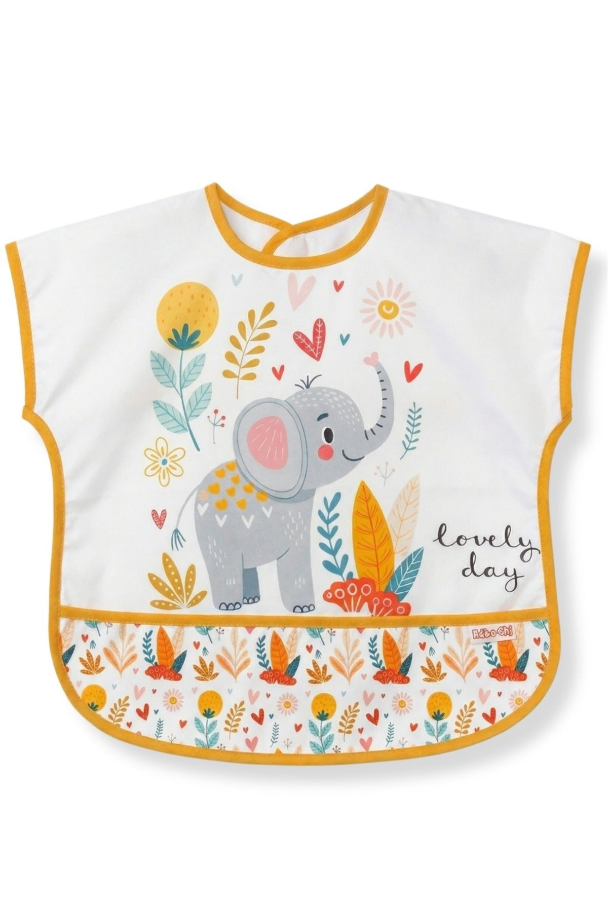 Su Geçirmez Bebek Mama Önlüğü 2’li Set – Kısa Kollu, Yıkanabilir, 6-24 Ay (Sevimli Kuğu&Fil)