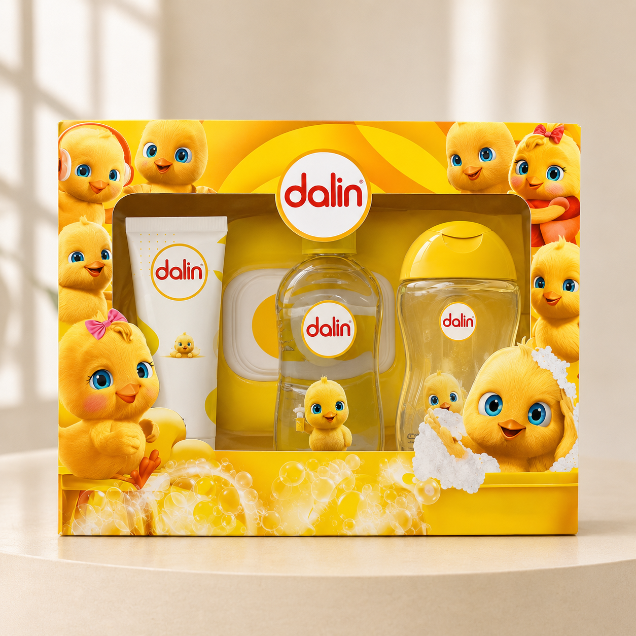 Dalin Bebek Bakım Seti – Bebek Şampuanı, Bebek Yağı, Pişik Önleyici Krem ve Islak Havlu