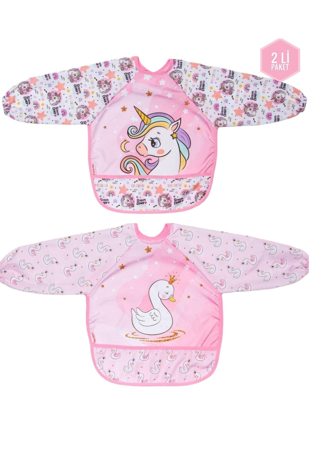 2 Li Giyilebilir Mama Önlüğü Sıvı Geçirmez Microfiber