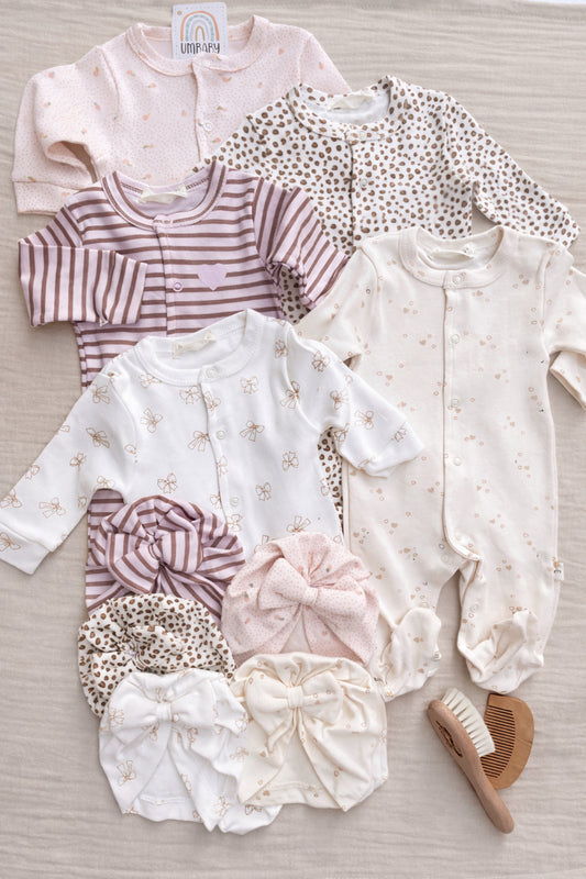 5’Li Set Bebek Tulum & Bone Takımı %100 Pamuk