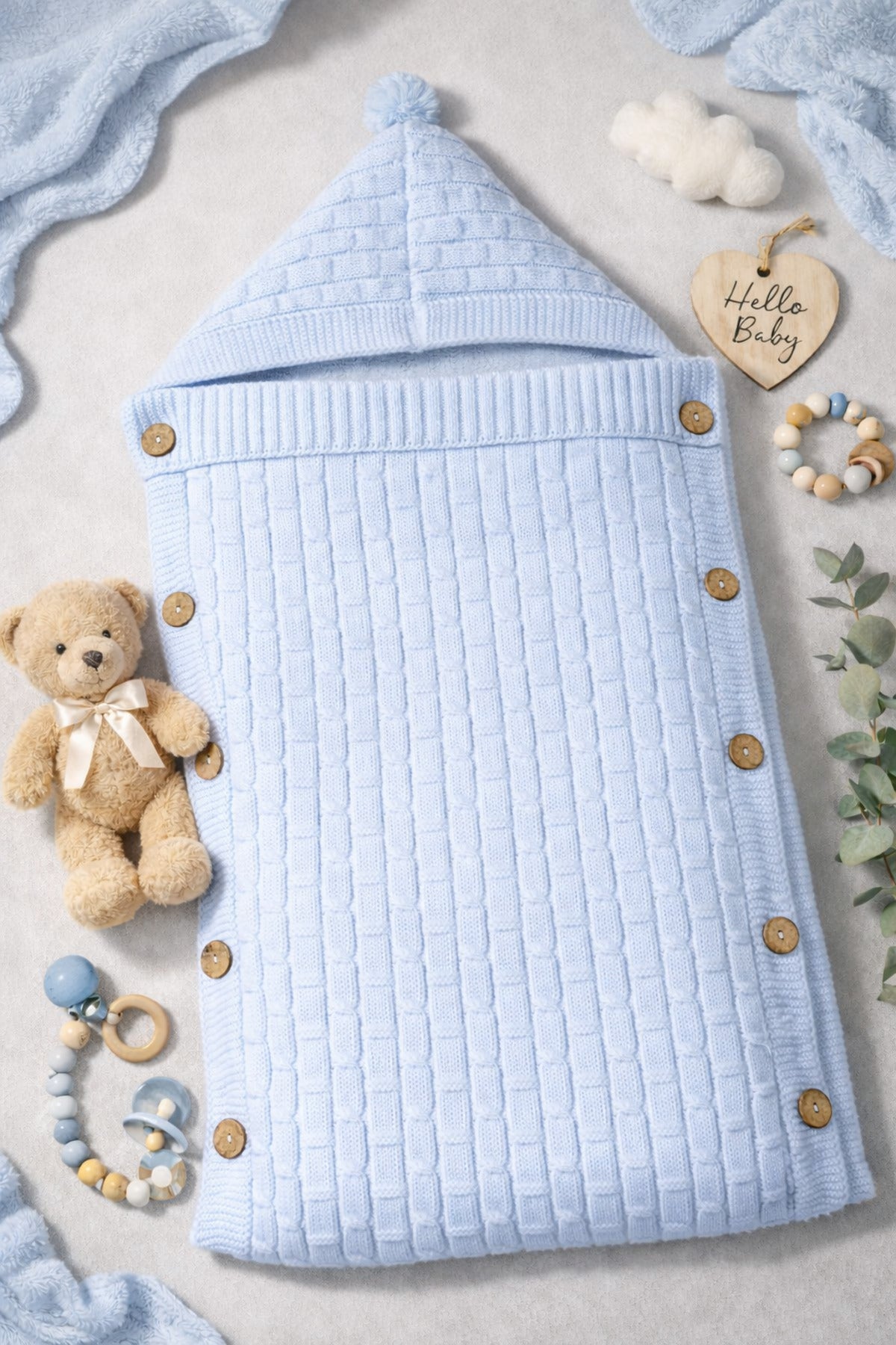 TRİKO BEBEK KUNDAN&BATTANİYE 75CM X45 CM İÇ ASTAR WELSOFT VE ELYAFLI ÜRÜN.