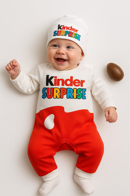 Kinder Surprise Tulum 2 Parça  Şapkalı Konsept Çekim Pamuklu