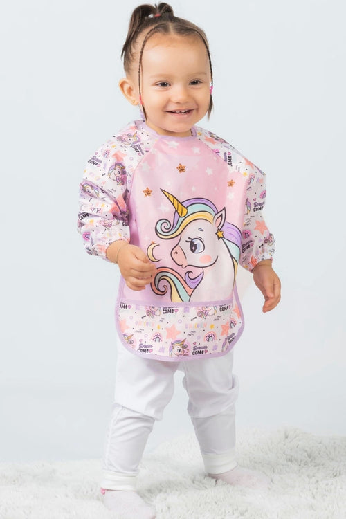 2 Adet Set Kombin Sevimli At-kuğu 0-3 Yaş Sıvı Geçirmez Bebek Mama Önlüğü