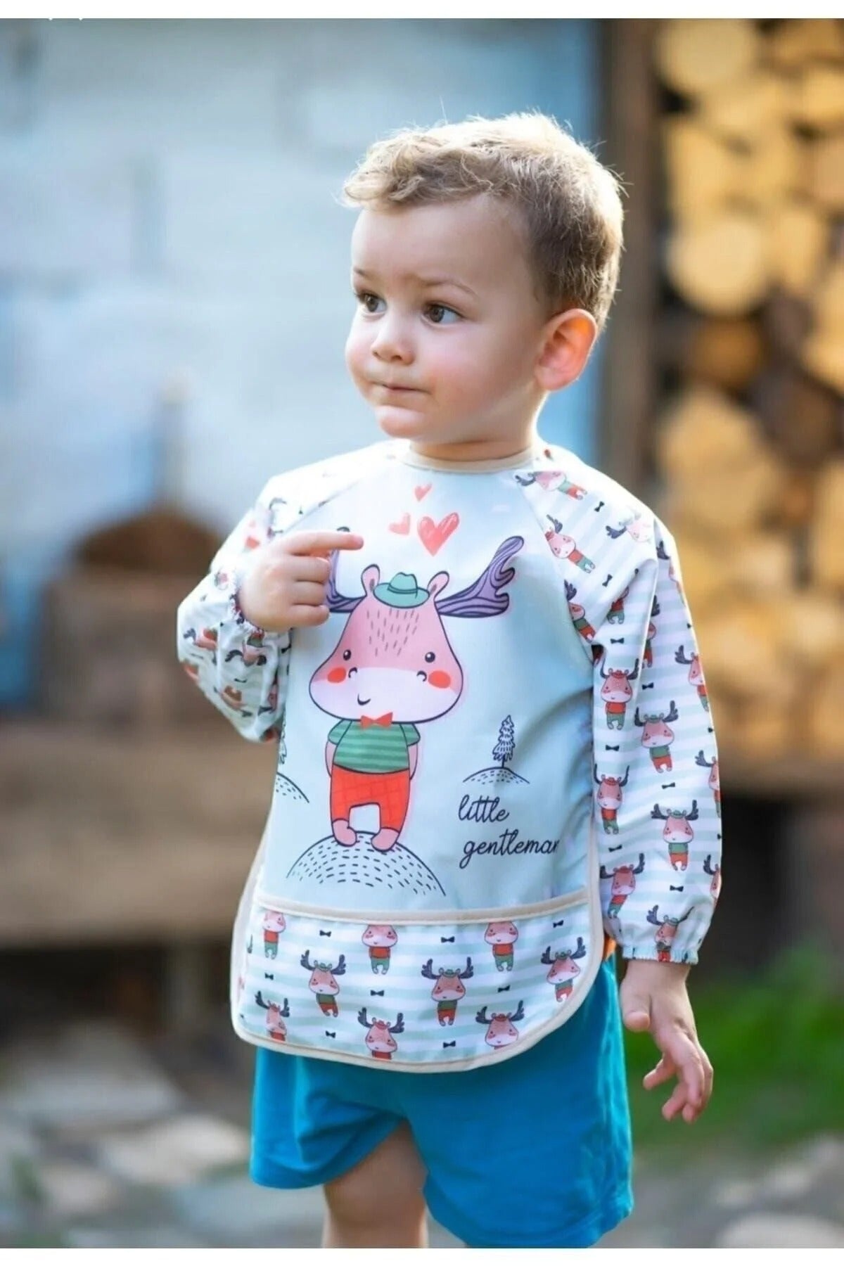 Geyik Sıvı Geçirmez Bebek Mama Önlüğü 6-24 Ay | BLW Beslenme Önlüğü (Kopya)
