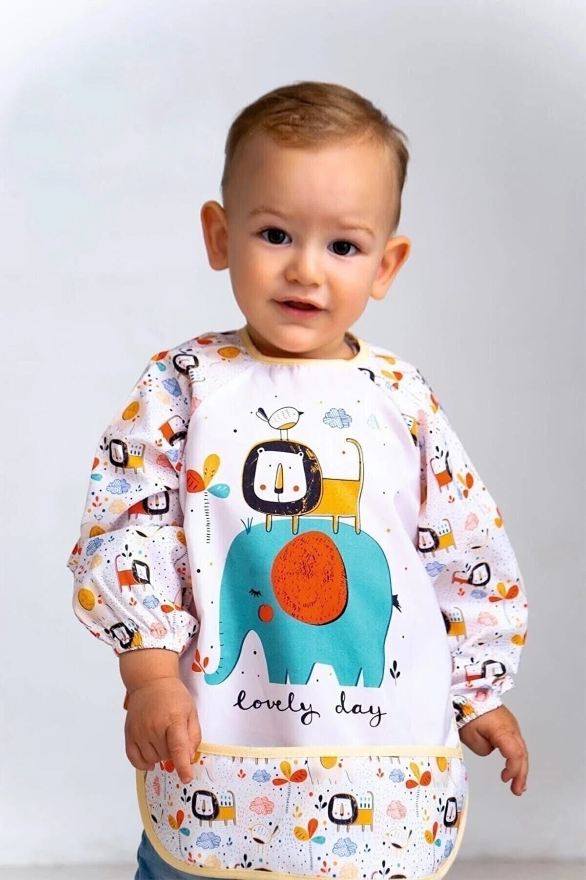 Arslan Sıvı Geçirmez Bebek Mama Önlüğü 6-24 Ay | BLW Beslenme Önlüğü