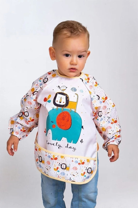 Arslan Sıvı Geçirmez Bebek Mama Önlüğü 6-24 Ay | BLW Beslenme Önlüğü