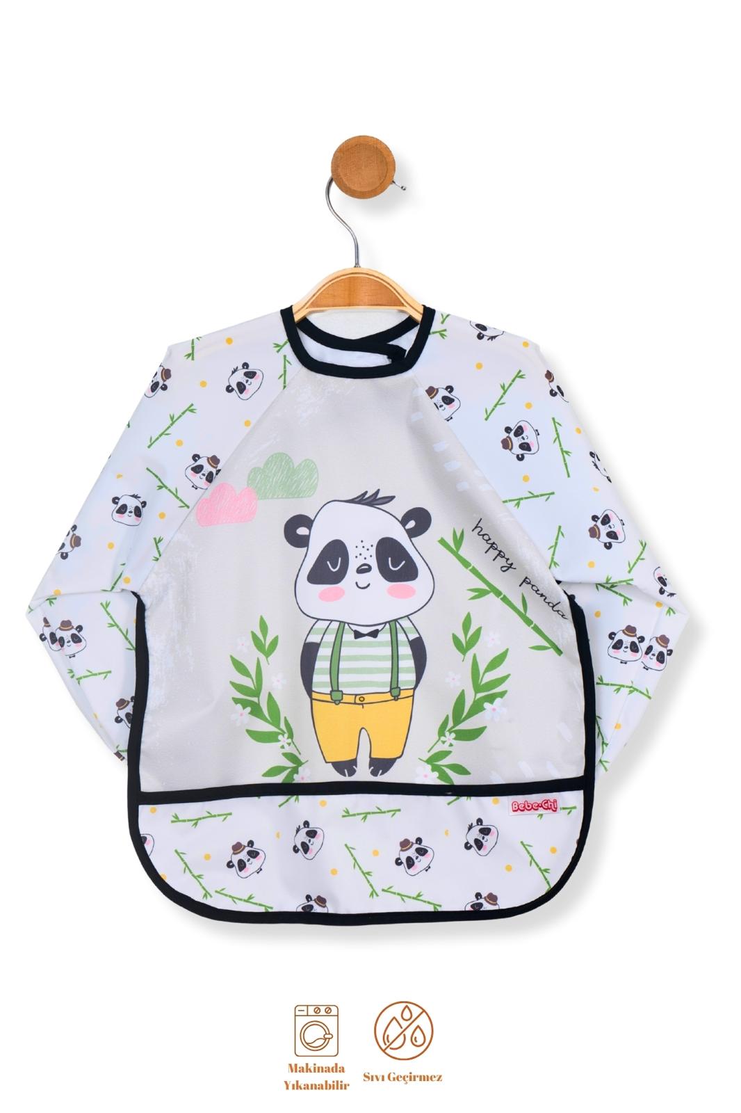Panda Sıvı Geçirmez Bebek Mama Önlüğü 6-24 Ay | BLW Beslenme Ve Etkinlik Önlüğü