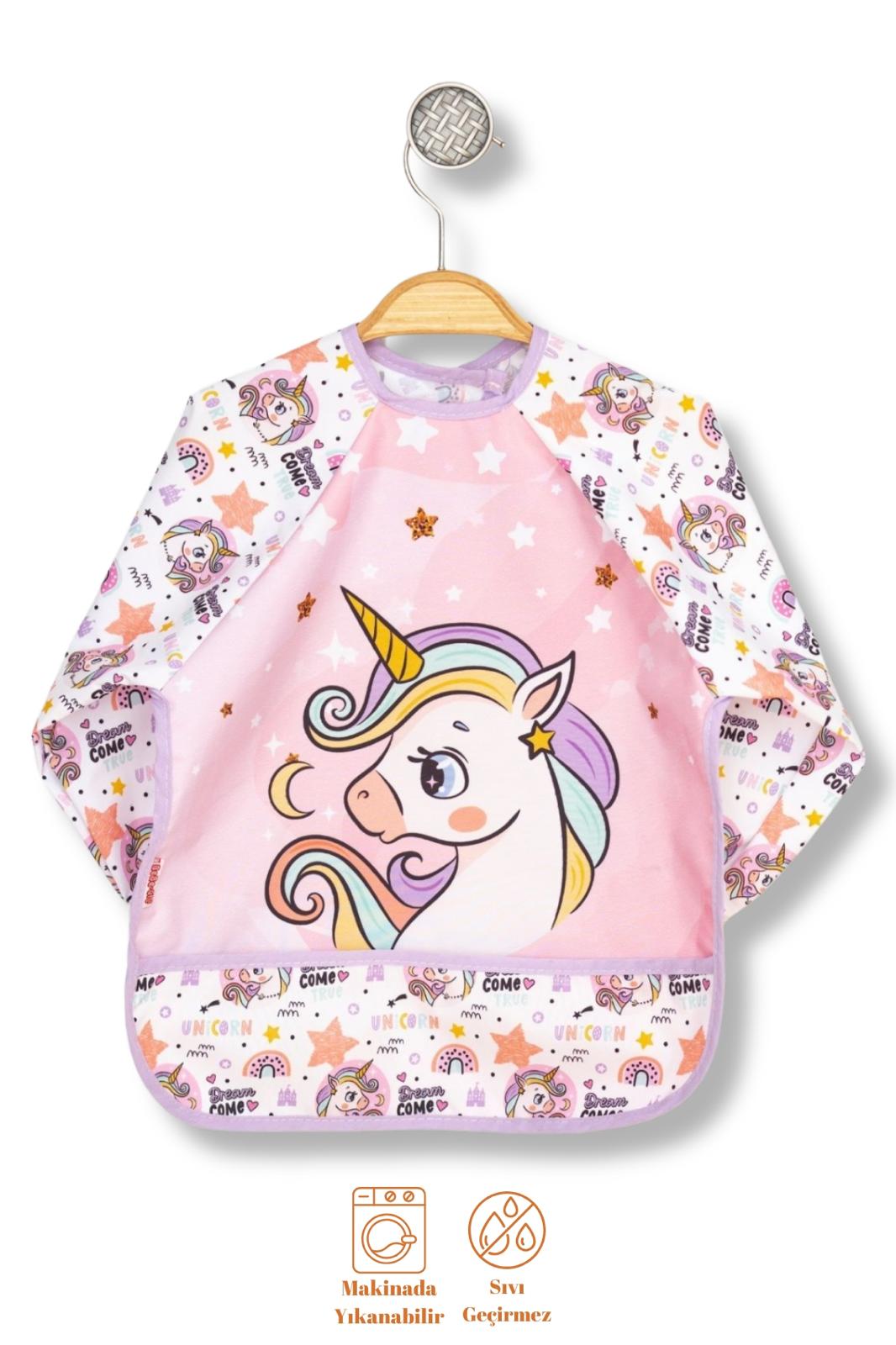 Unicorn Sıvı Geçirmez Bebek Mama Önlüğü 6-24 Ay | BLW Beslenme Ve Etkinlik Önlüğü